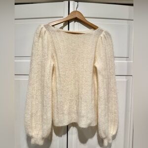Sezane Ivory Knit Sweater